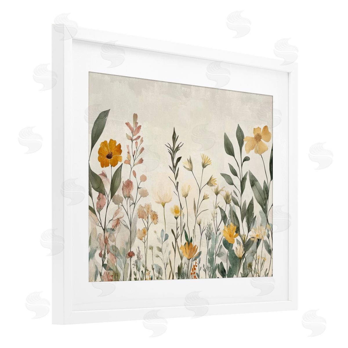 Petal Prints Design Shades Of Yellow Flowers Canvas Wall Art Print