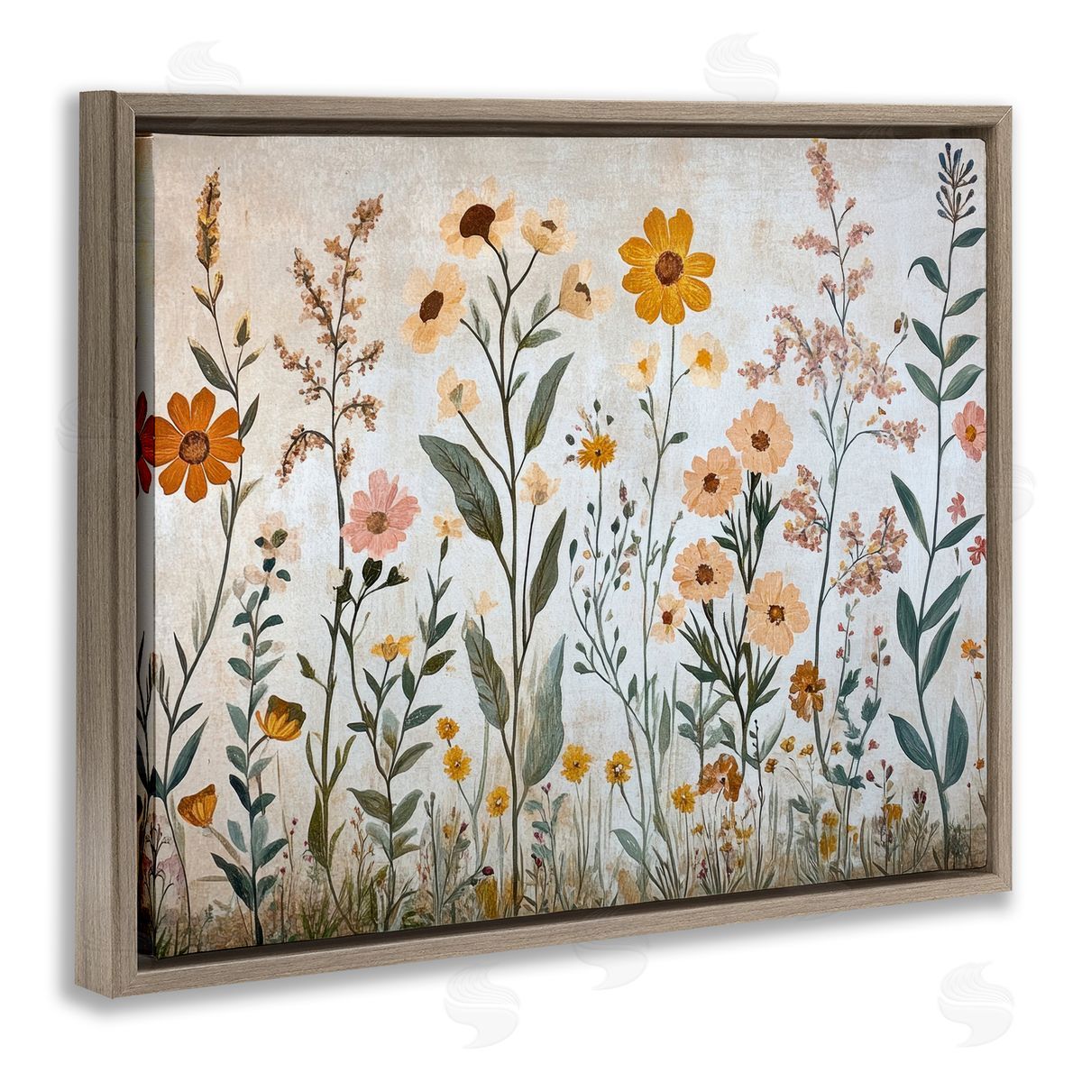 Petal Prints Design Growing Tall Wildflowers Canvas Wall Art Print