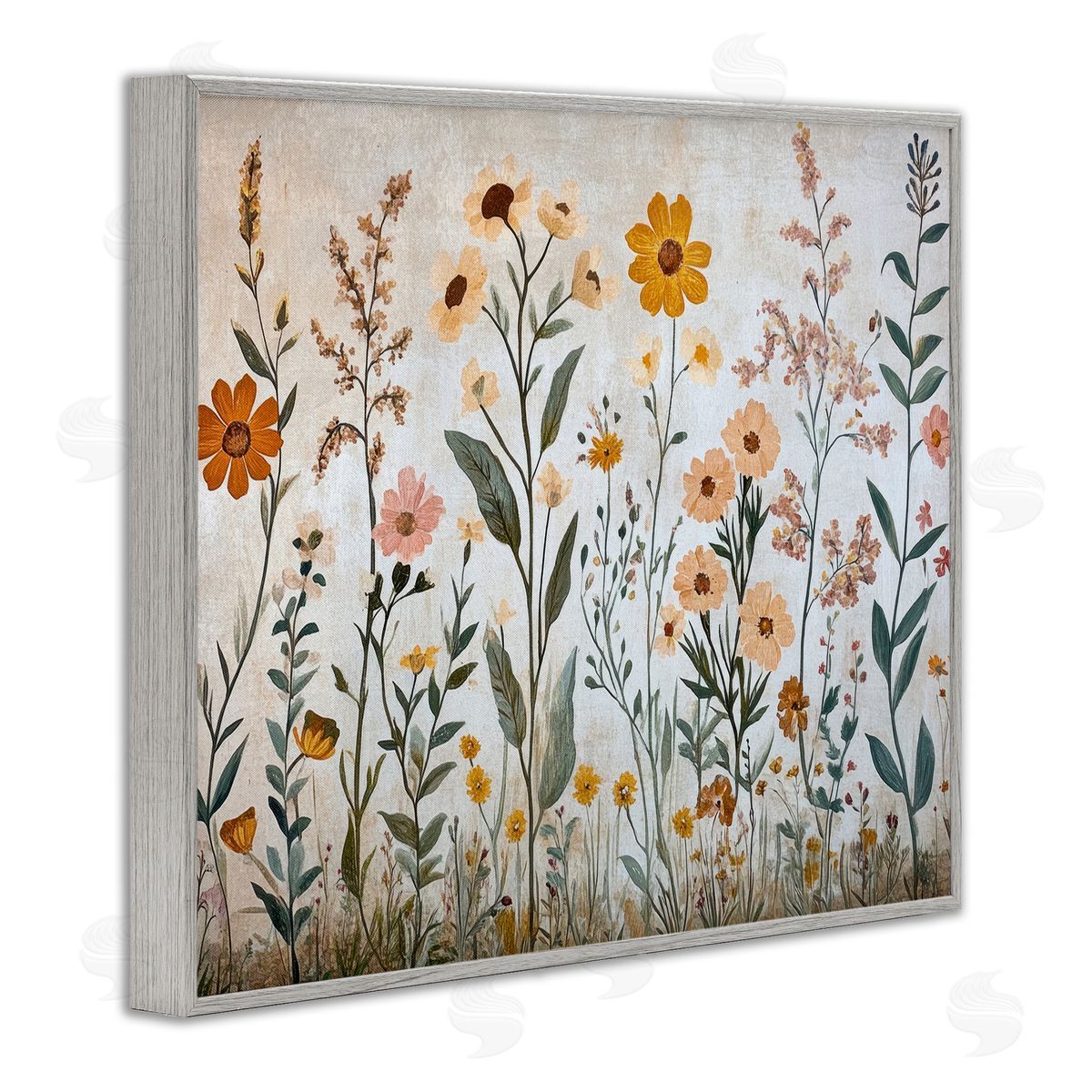 Petal Prints Design Growing Tall Wildflowers Canvas Wall Art Print