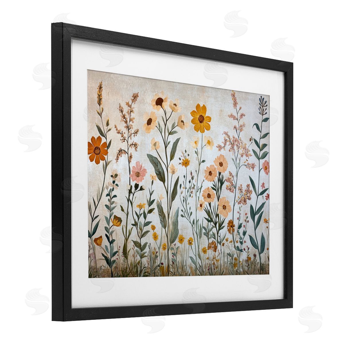 Petal Prints Design Growing Tall Wildflowers Canvas Wall Art Print