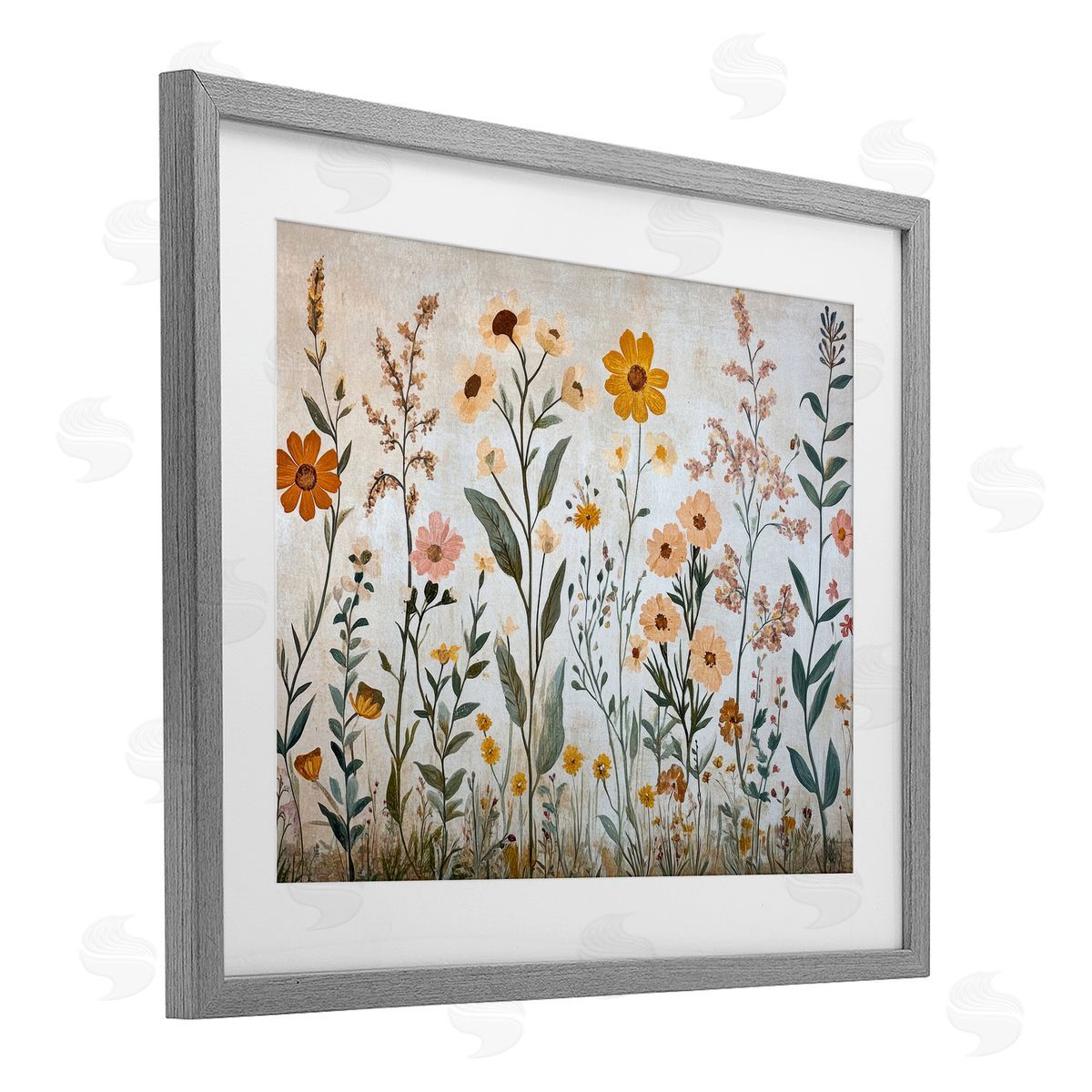 Petal Prints Design Growing Tall Wildflowers Canvas Wall Art Print