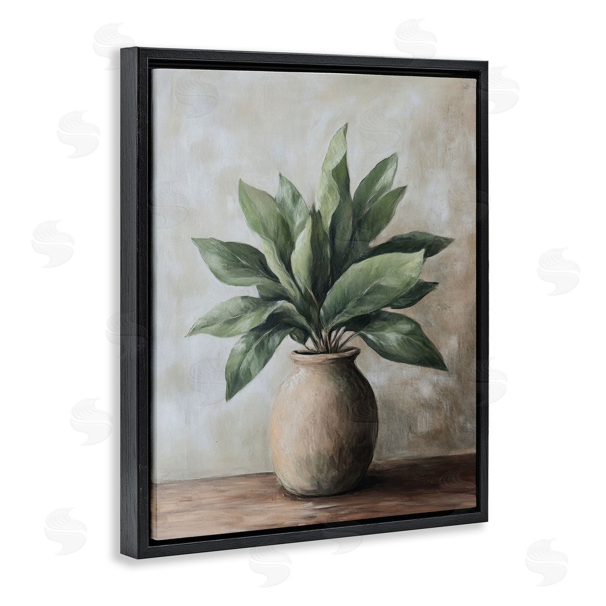 Petal Prints Design Big Leaves House Plant Canvas Wall Art Print
