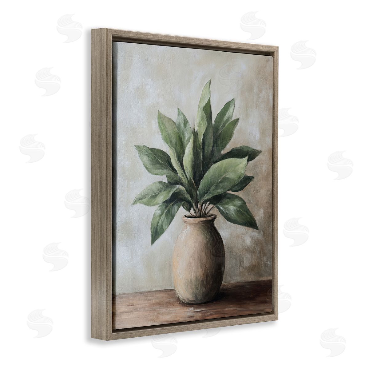 Petal Prints Design Big Leaves House Plant Canvas Wall Art Print