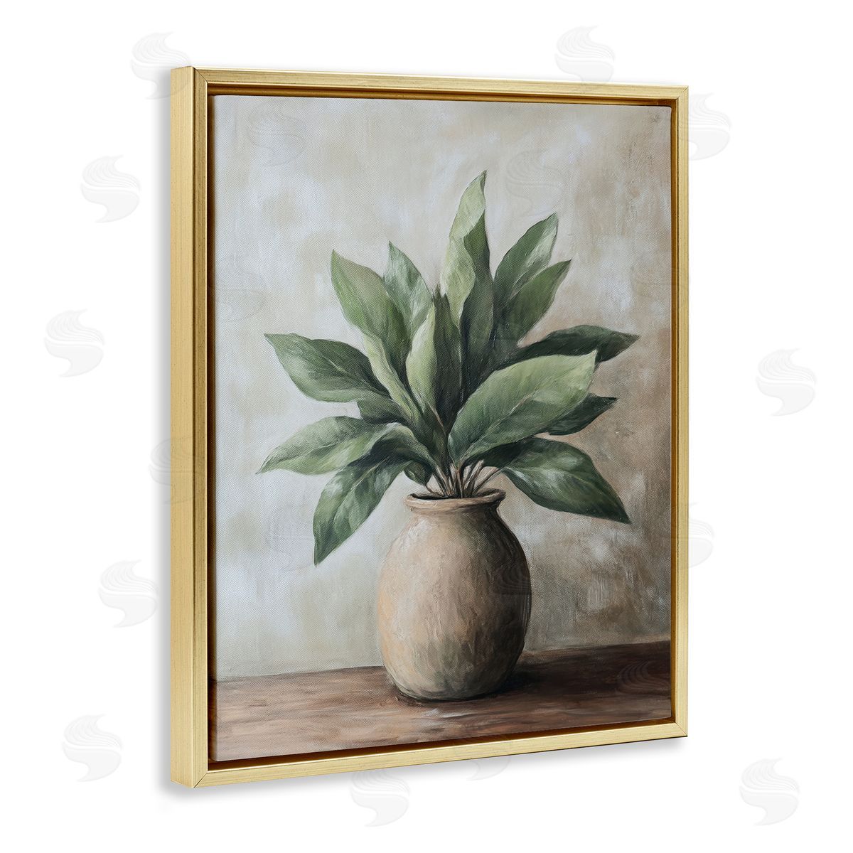 Petal Prints Design Big Leaves House Plant Canvas Wall Art Print