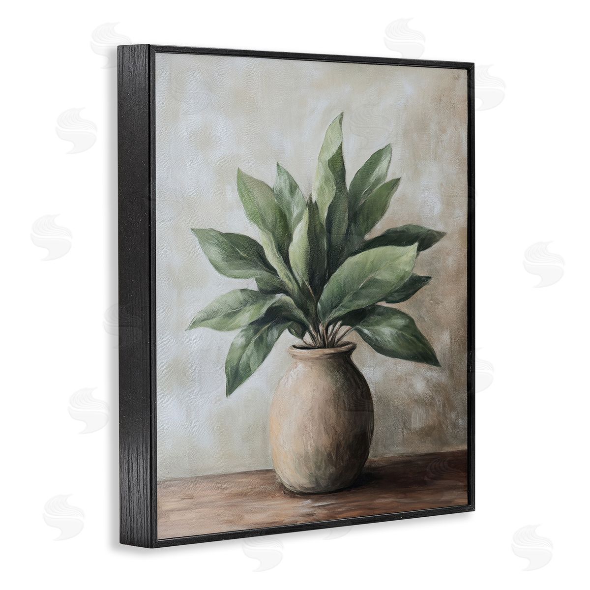Petal Prints Design Big Leaves House Plant Canvas Wall Art Print