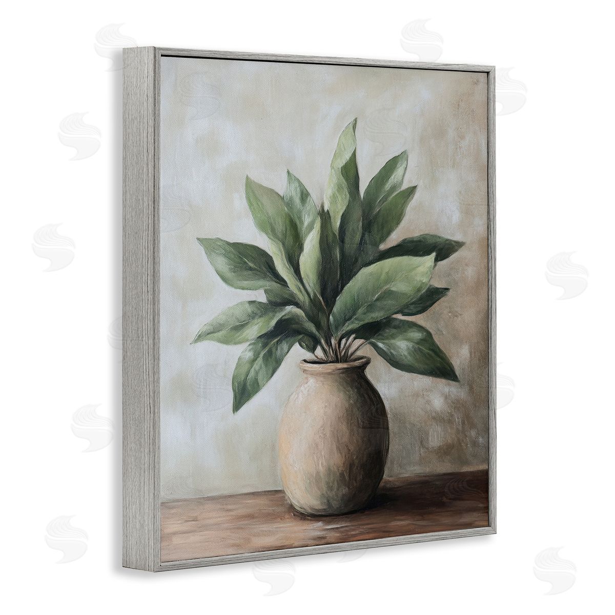 Petal Prints Design Big Leaves House Plant Canvas Wall Art Print