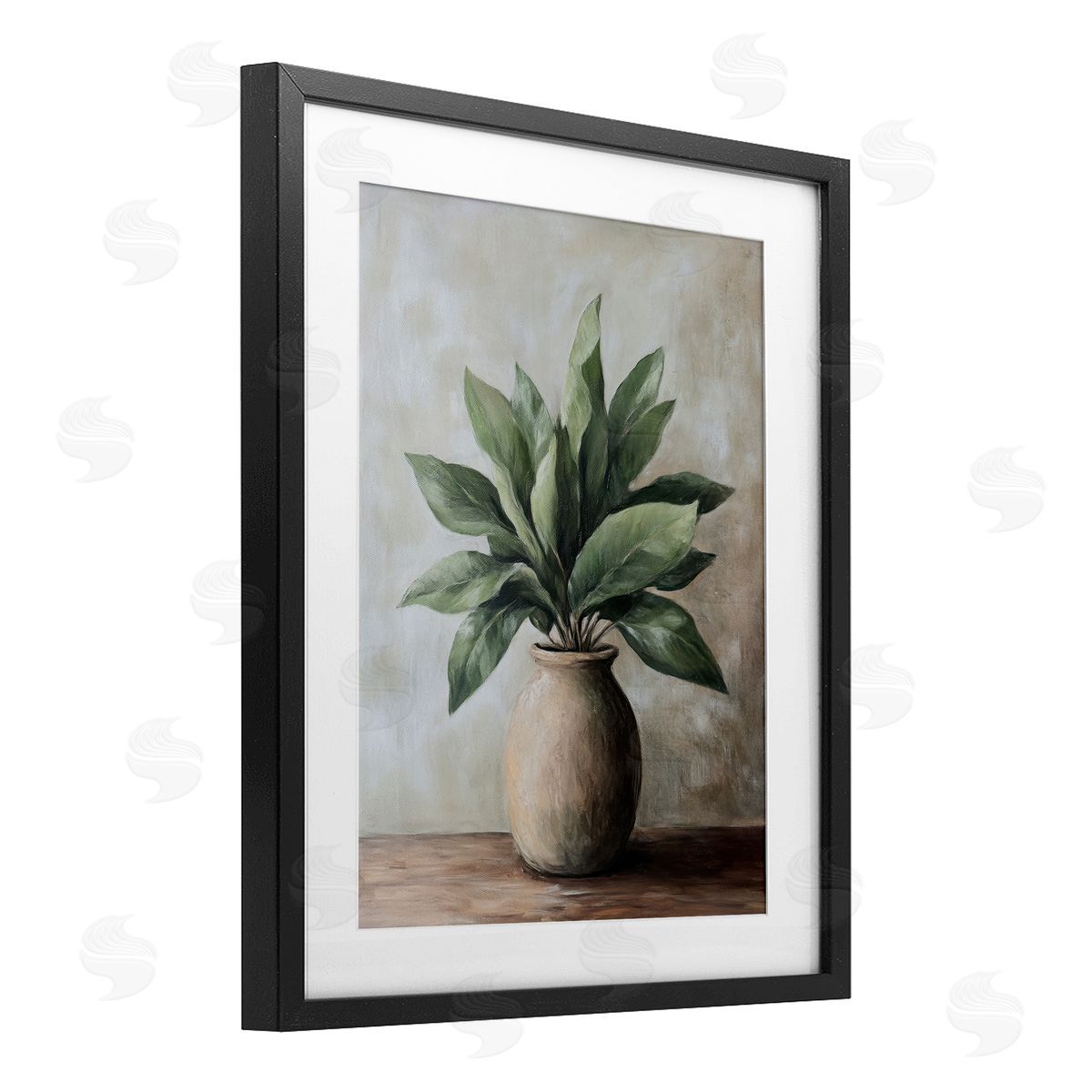 Petal Prints Design Big Leaves House Plant Canvas Wall Art Print