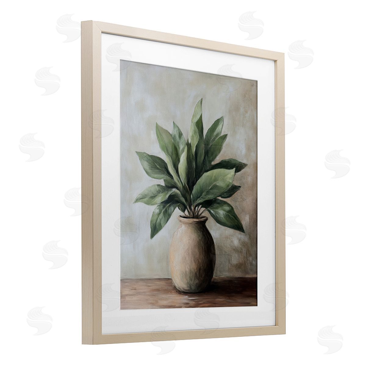 Petal Prints Design Big Leaves House Plant Canvas Wall Art Print