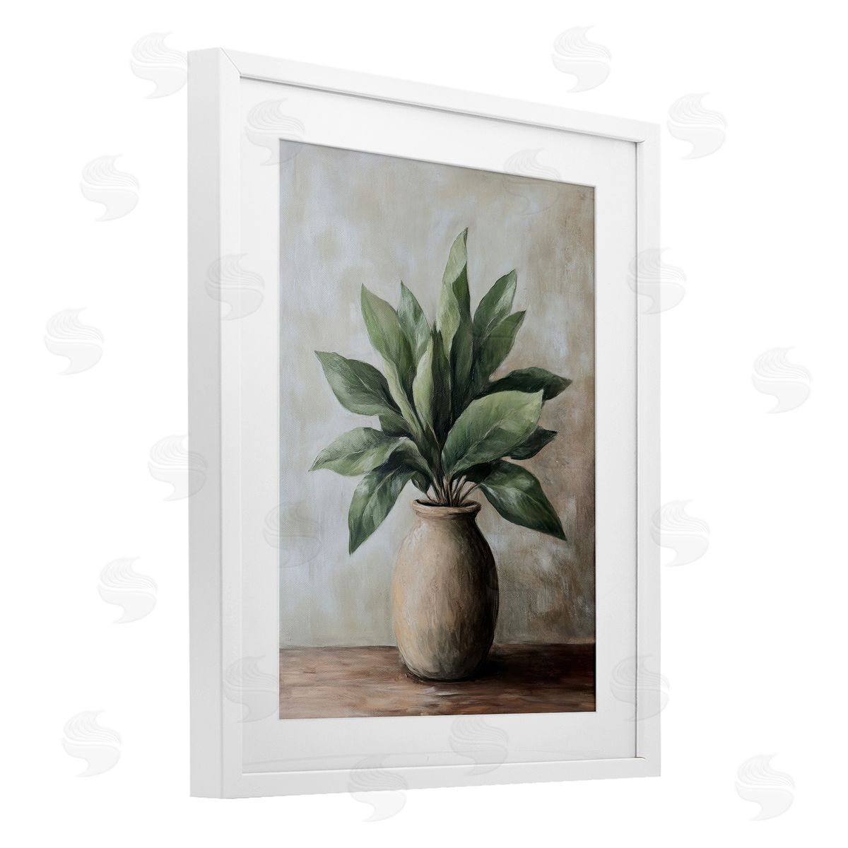 Petal Prints Design Big Leaves House Plant Canvas Wall Art Print