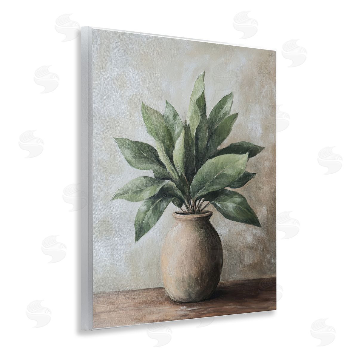 Petal Prints Design Big Leaves House Plant Canvas Wall Art Print