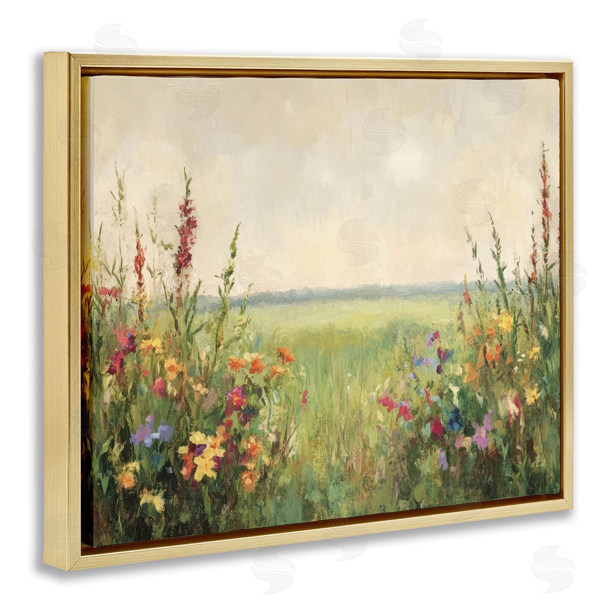 Petal Prints Design Warm Painted Meadow Canvas Wall Art Print