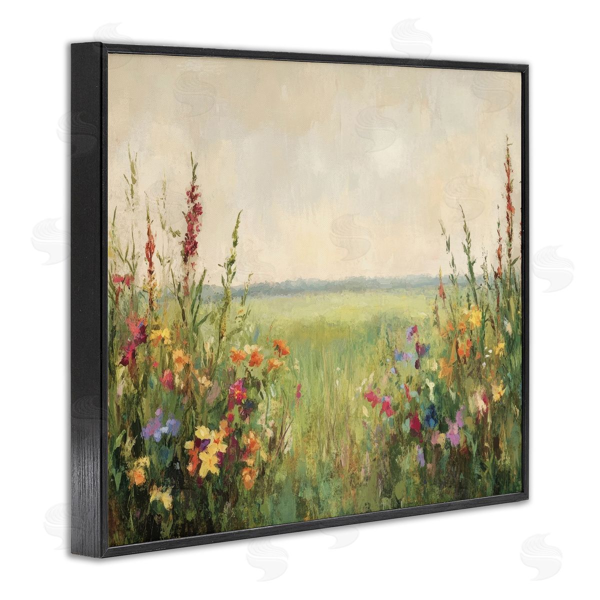 Petal Prints Design Warm Painted Meadow Canvas Wall Art Print