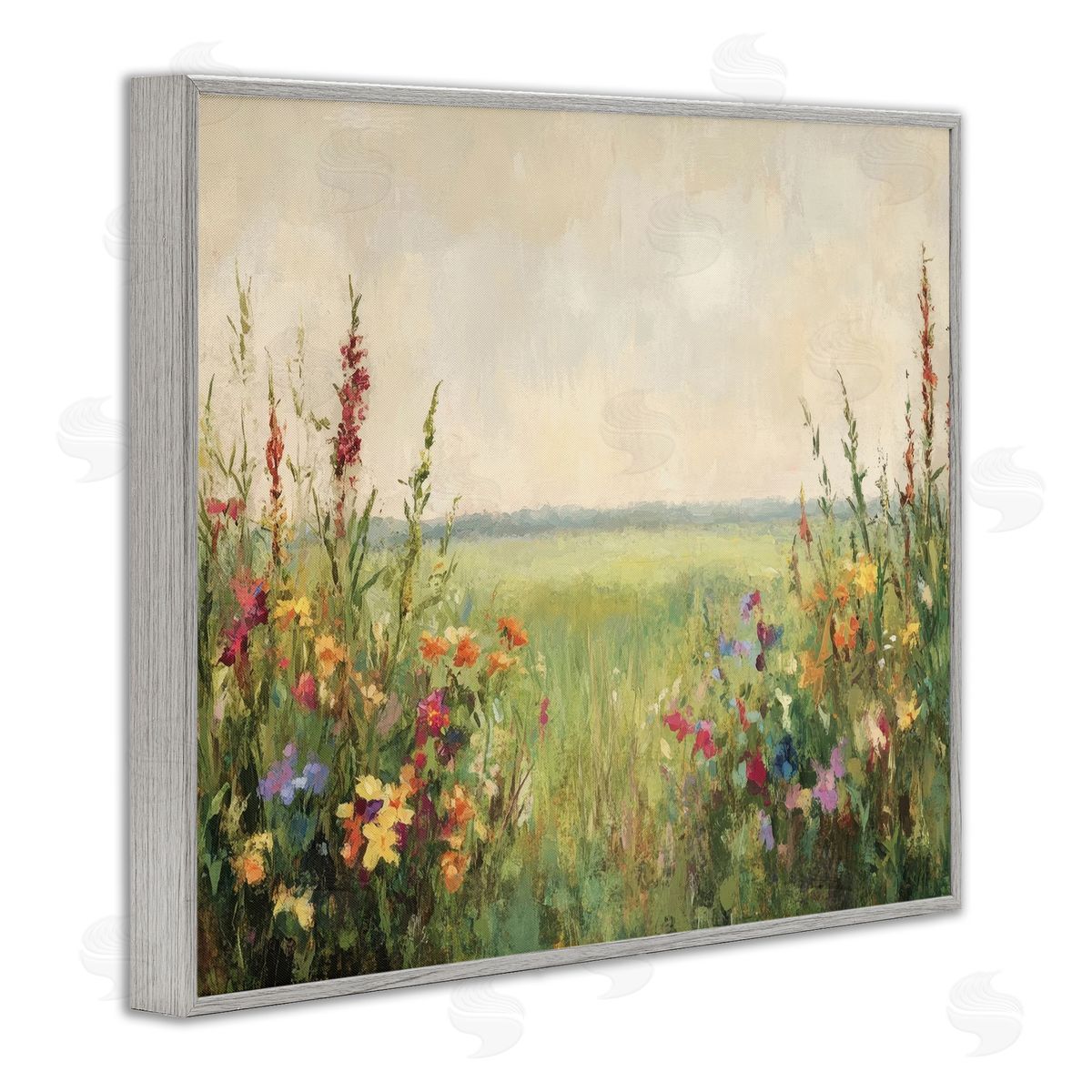 Petal Prints Design Warm Painted Meadow Canvas Wall Art Print