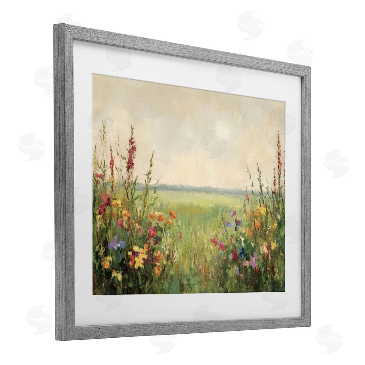 Petal Prints Design Warm Painted Meadow Canvas Wall Art Print