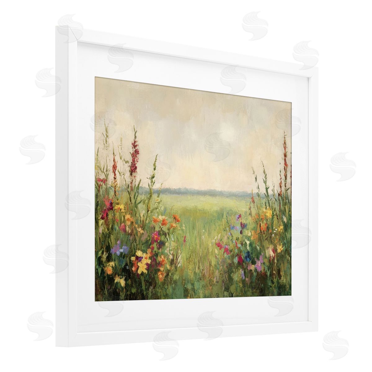 Petal Prints Design Warm Painted Meadow Canvas Wall Art Print