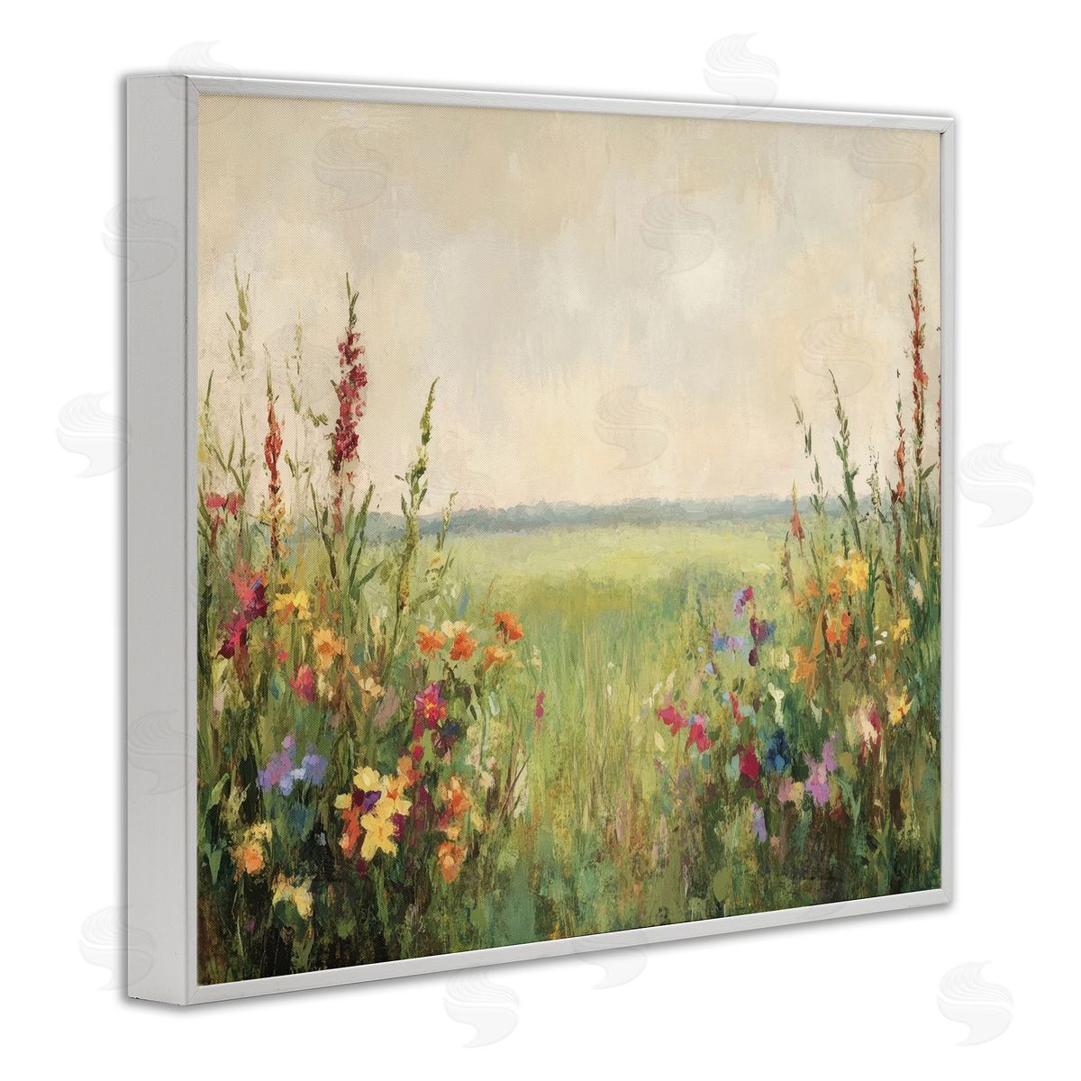 Petal Prints Design Warm Painted Meadow Canvas Wall Art Print