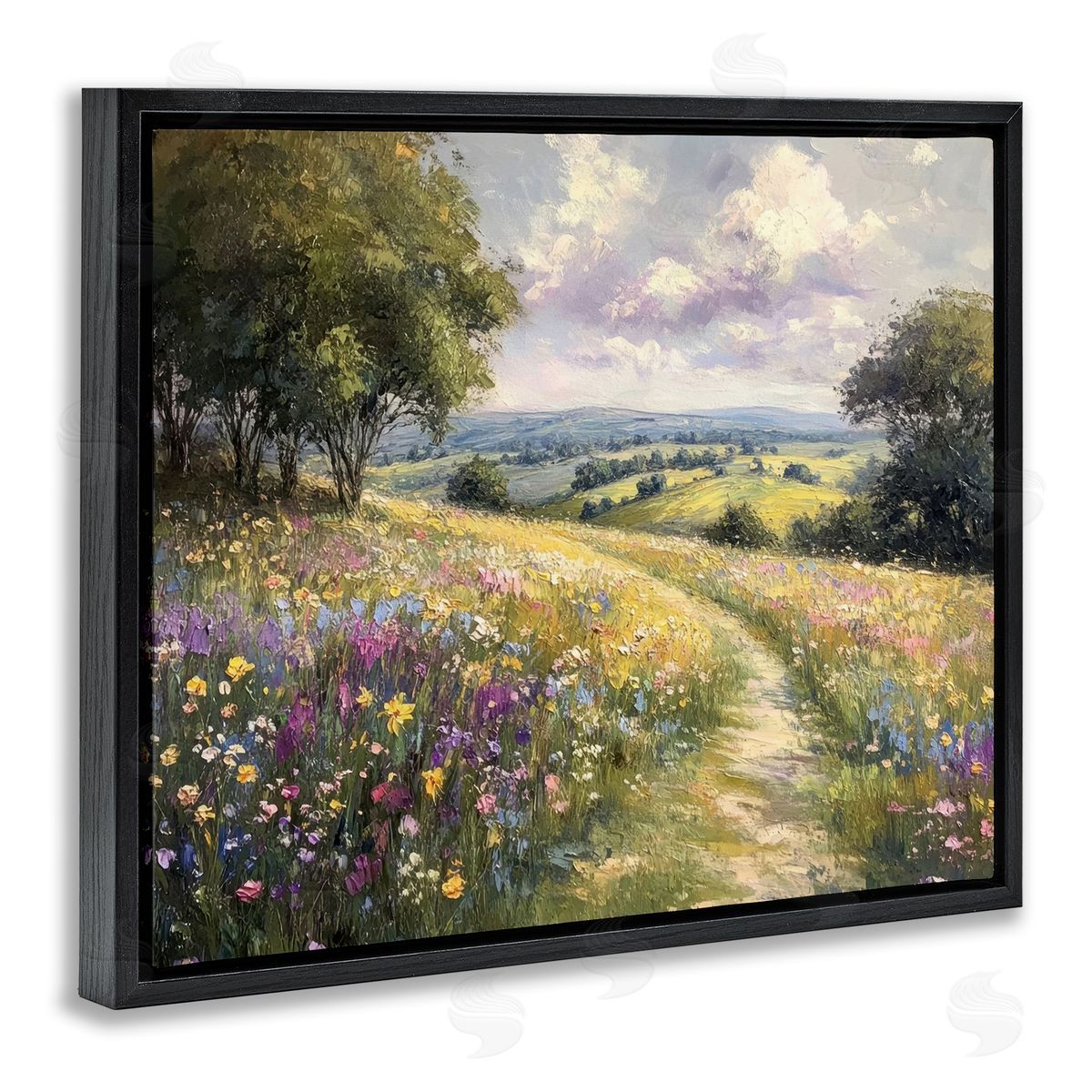 Petal Prints Design Peaceful Path Through Meadow Canvas Wall Art Print