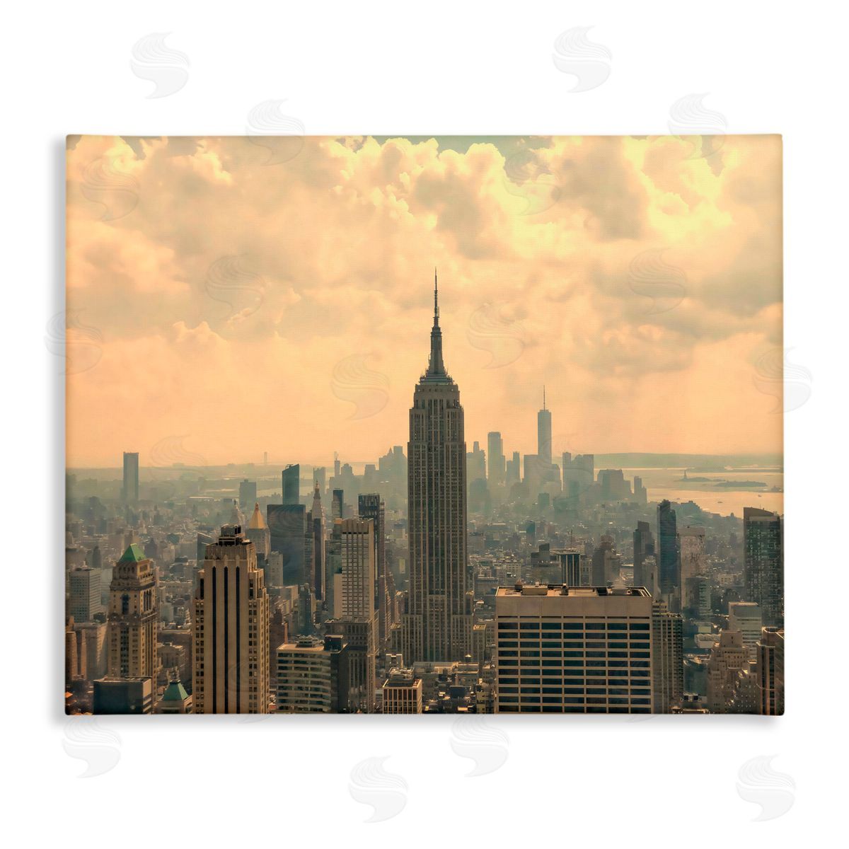 LSR Creative Studio NYC Skyline with Clouds Canvas Wall Art Print