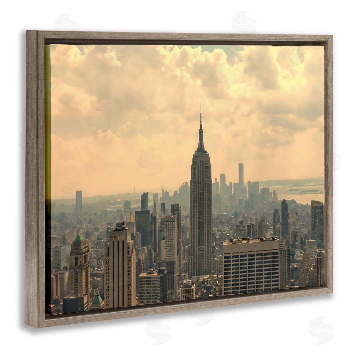 LSR Creative Studio NYC Skyline with Clouds Canvas Wall Art Print