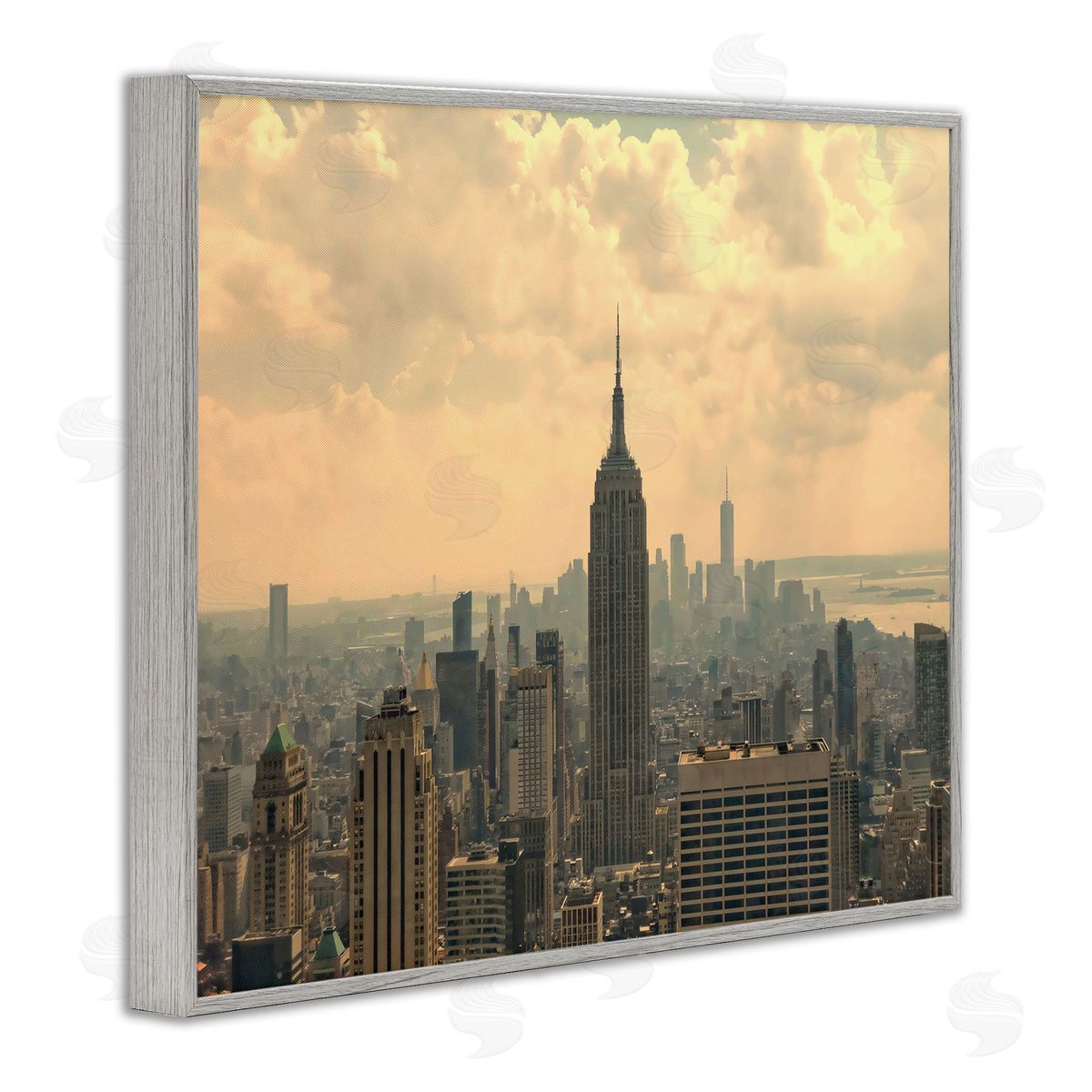 LSR Creative Studio NYC Skyline with Clouds Canvas Wall Art Print