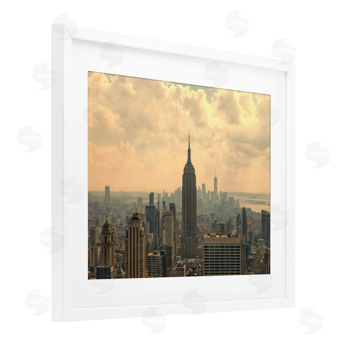 LSR Creative Studio NYC Skyline with Clouds Canvas Wall Art Print