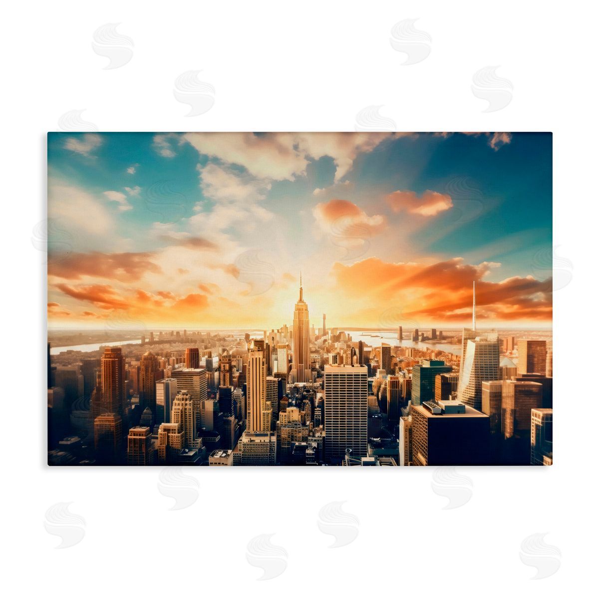 LSR Creative Studio Golden Hour Cityscape Sunset Canvas Wall Art Print