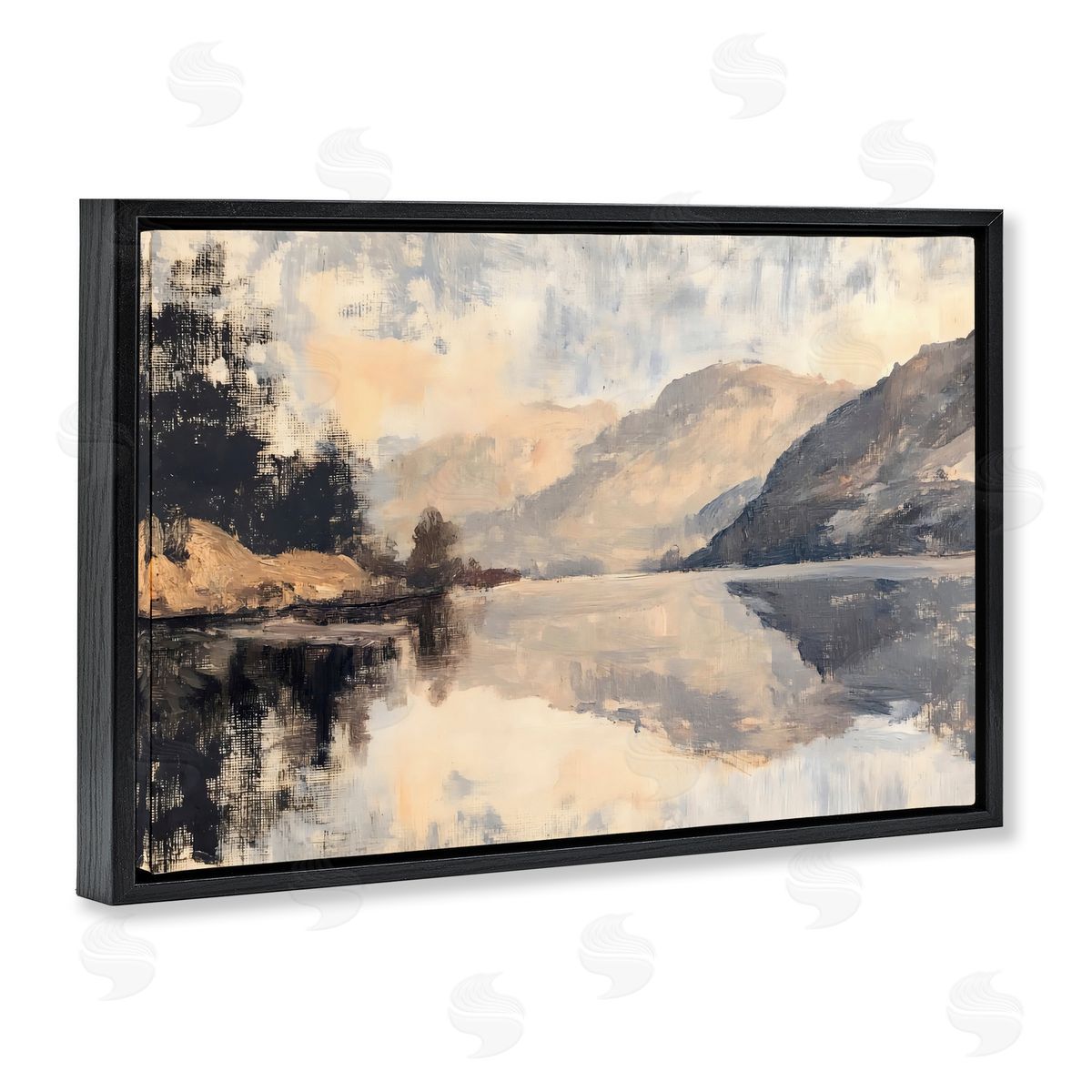 LSR Creative Studio Brushed Mountain Reflection Canvas Wall Art Print