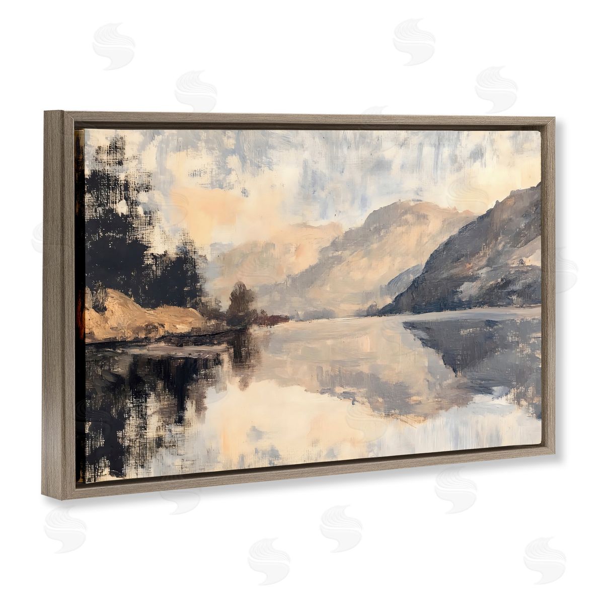 LSR Creative Studio Brushed Mountain Reflection Canvas Wall Art Print