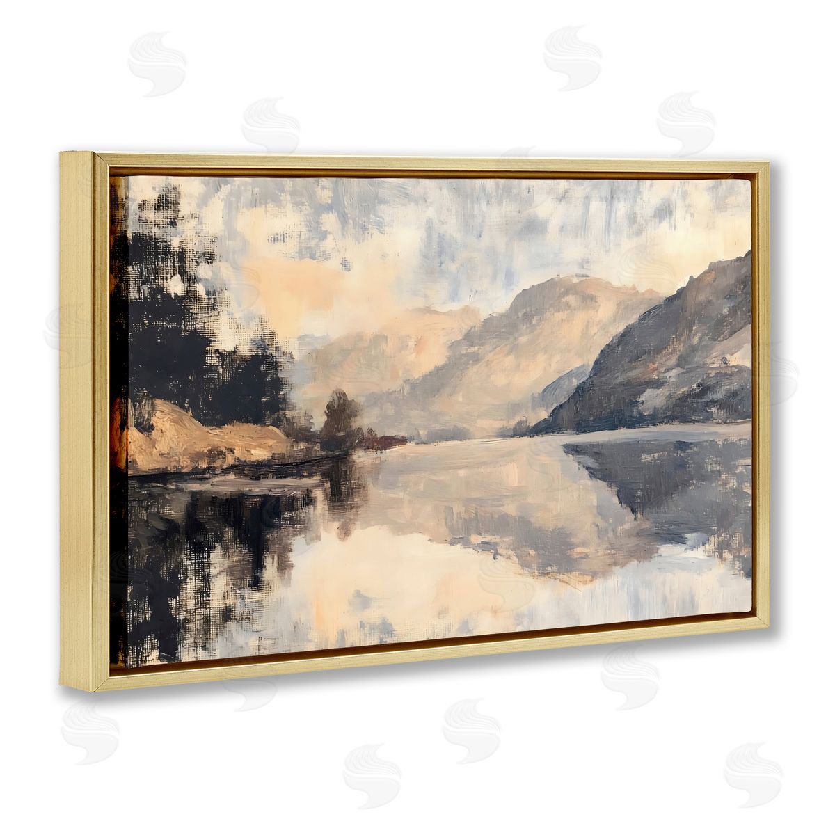 LSR Creative Studio Brushed Mountain Reflection Canvas Wall Art Print