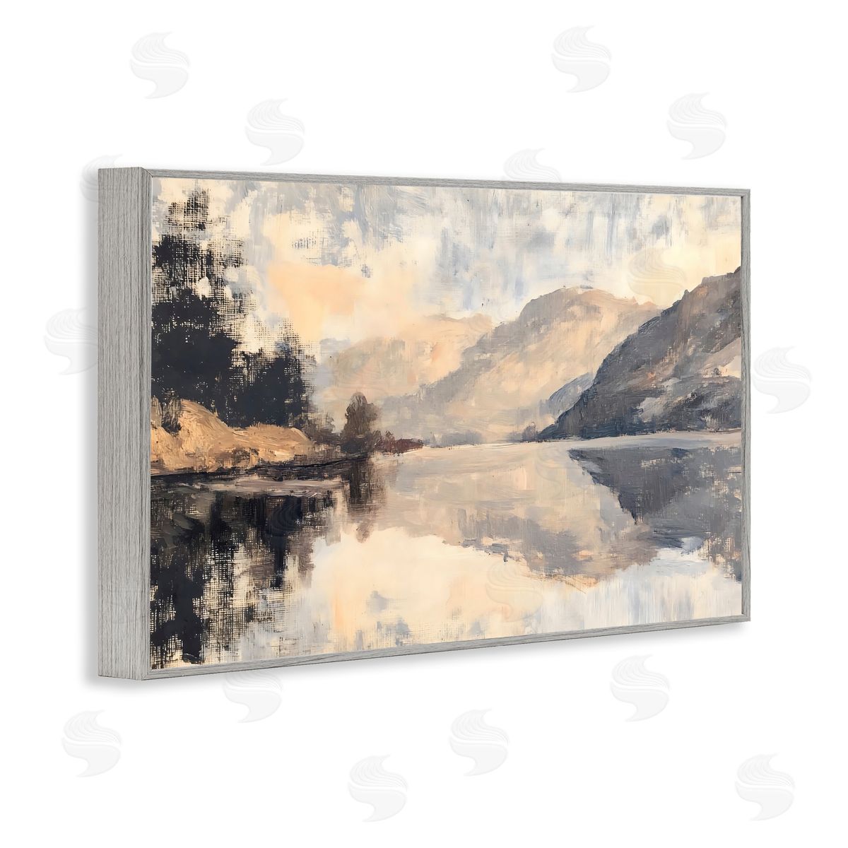 LSR Creative Studio Brushed Mountain Reflection Canvas Wall Art Print