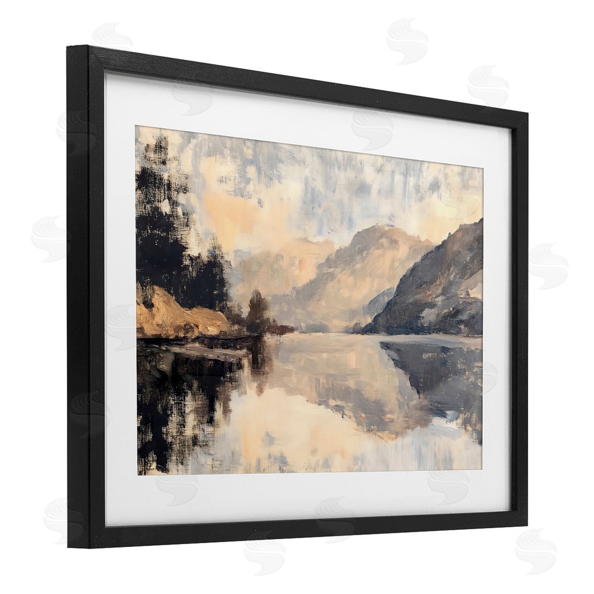 LSR Creative Studio Brushed Mountain Reflection Canvas Wall Art Print
