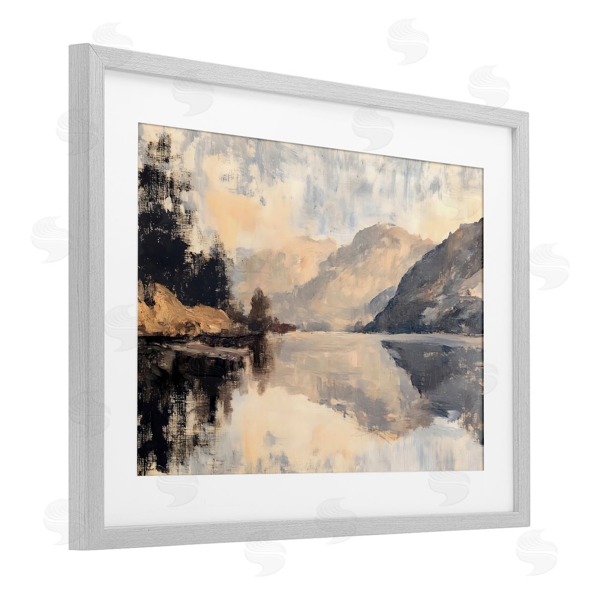 LSR Creative Studio Brushed Mountain Reflection Canvas Wall Art Print