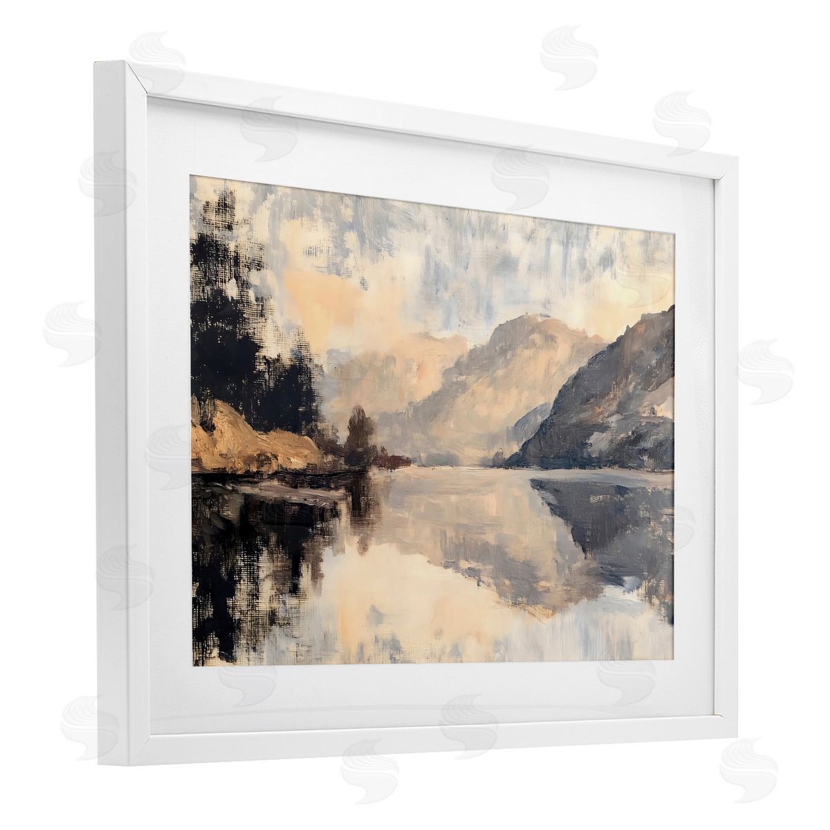 LSR Creative Studio Brushed Mountain Reflection Canvas Wall Art Print