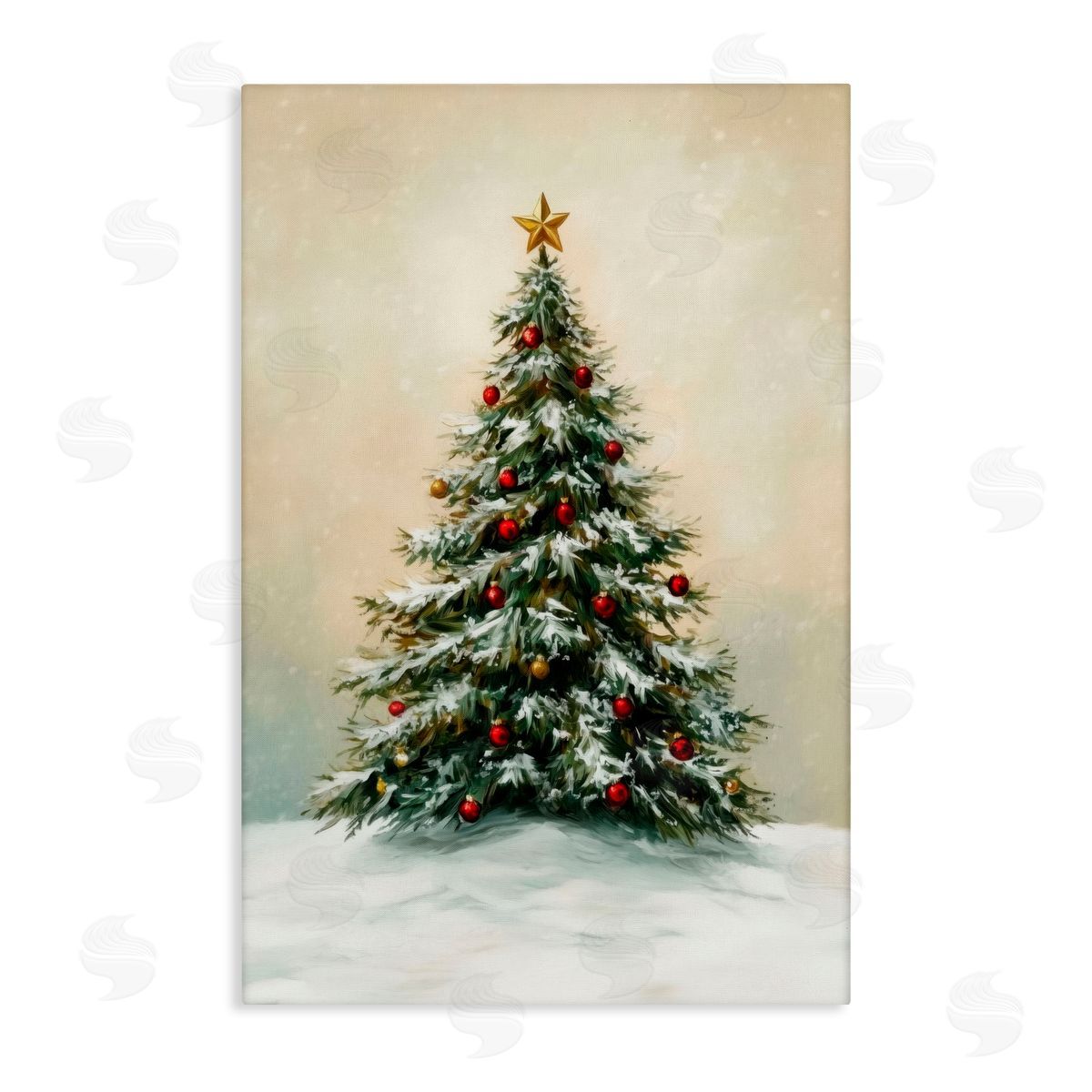 LSR Design Studio Winter Tree with Ornaments Canvas Wall Art Print