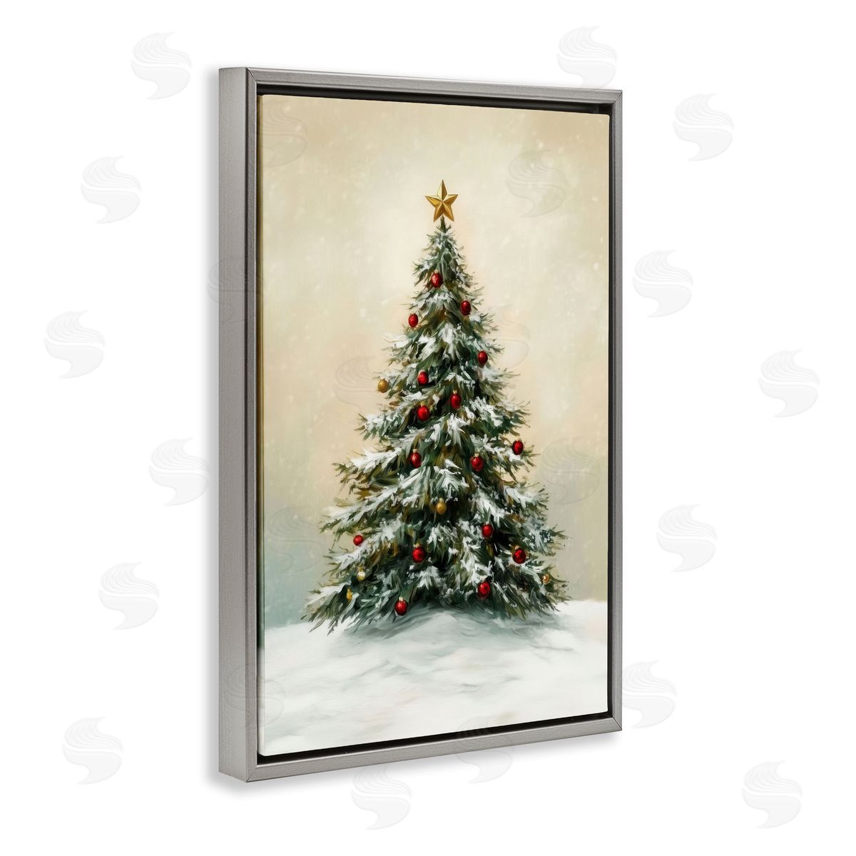 LSR Design Studio Winter Tree with Ornaments Canvas Wall Art Print
