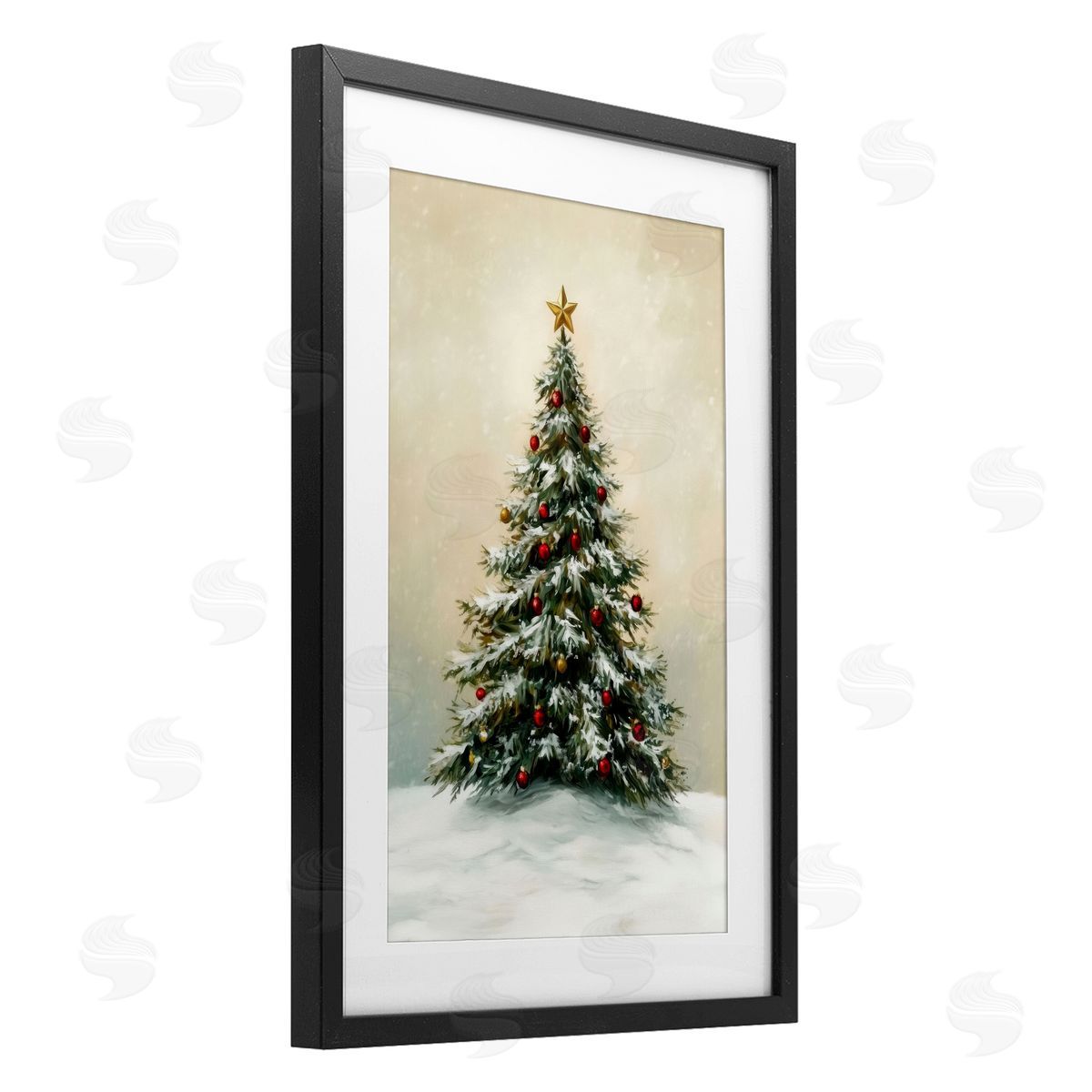 LSR Design Studio Winter Tree with Ornaments Canvas Wall Art Print