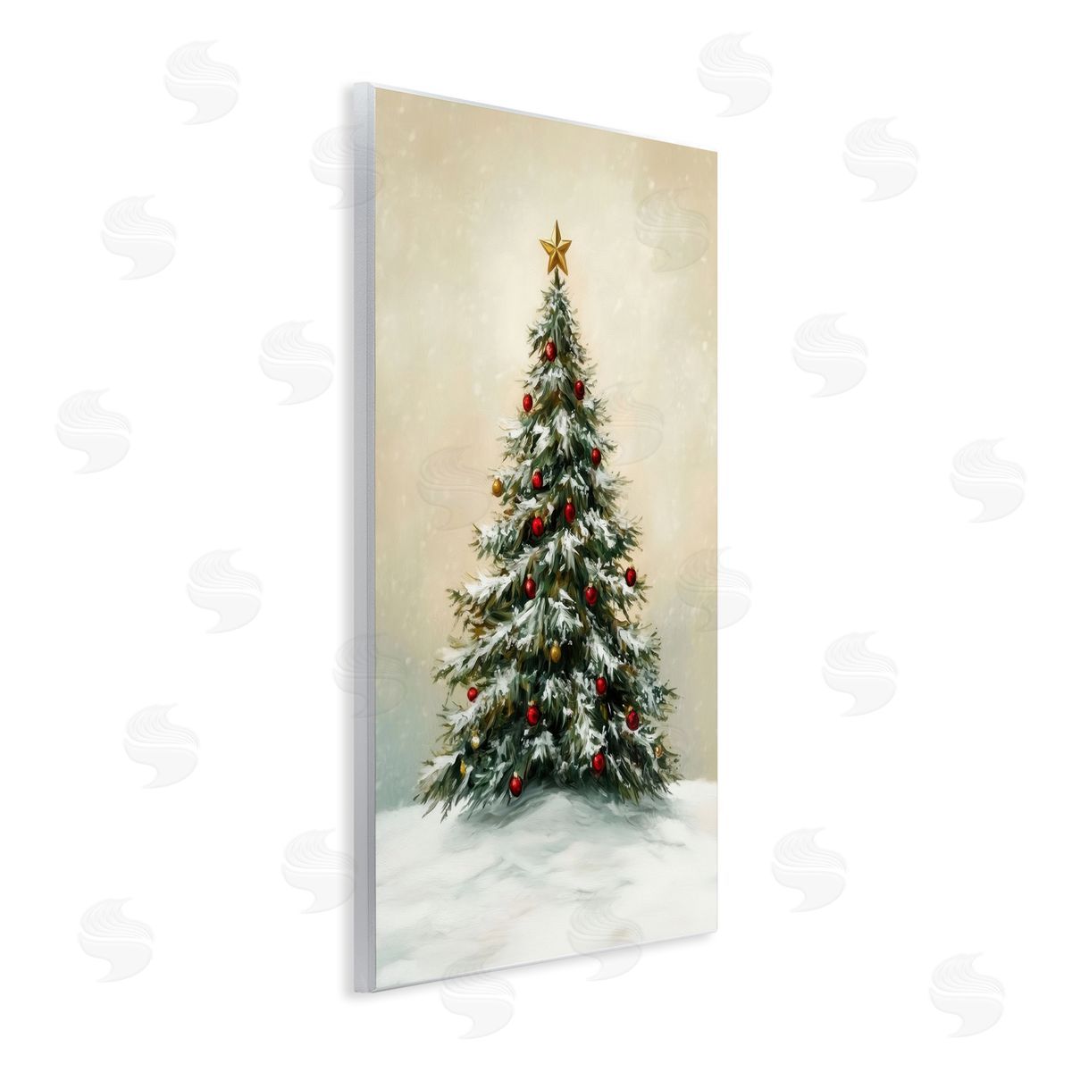 LSR Design Studio Winter Tree with Ornaments Canvas Wall Art Print