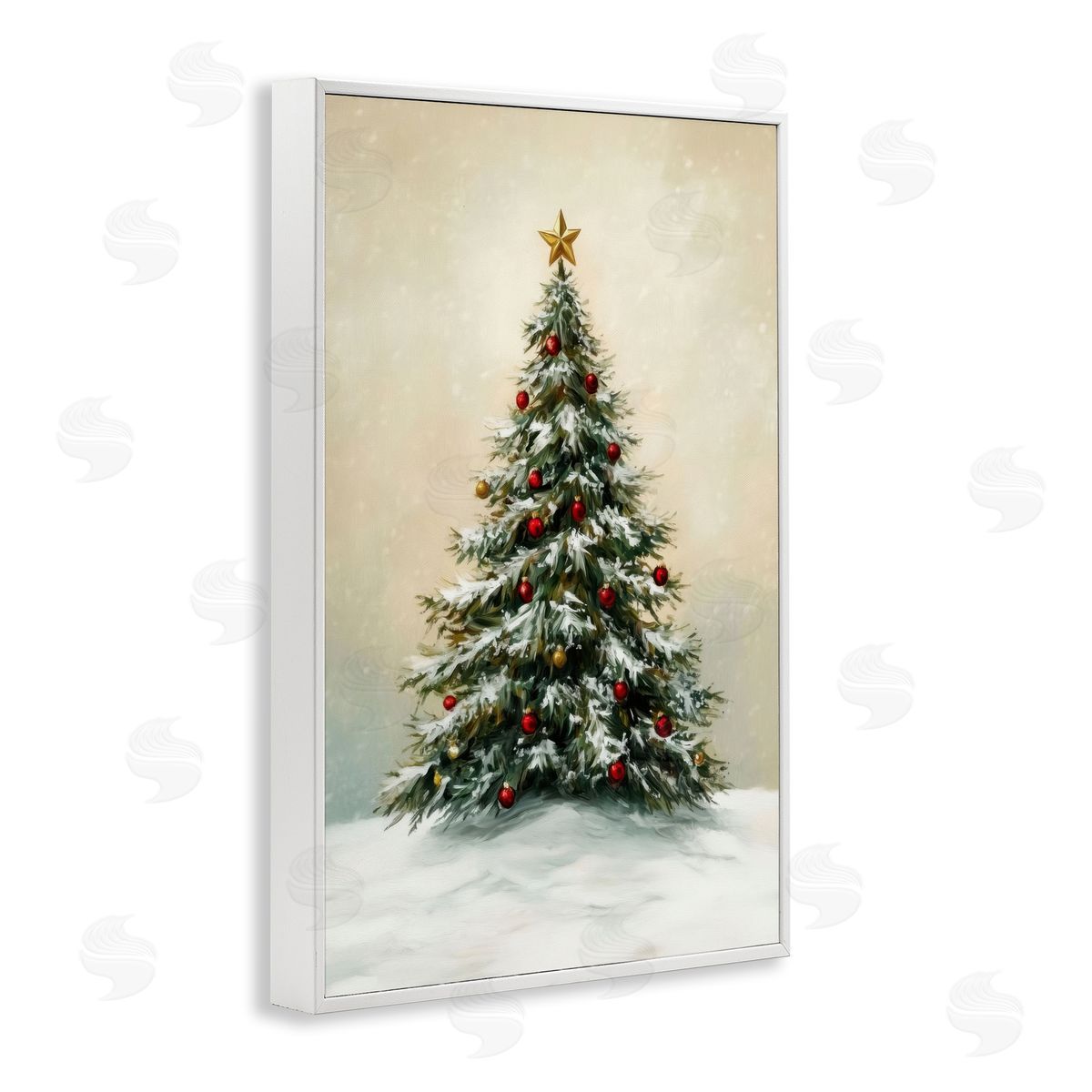 LSR Design Studio Winter Tree with Ornaments Canvas Wall Art Print