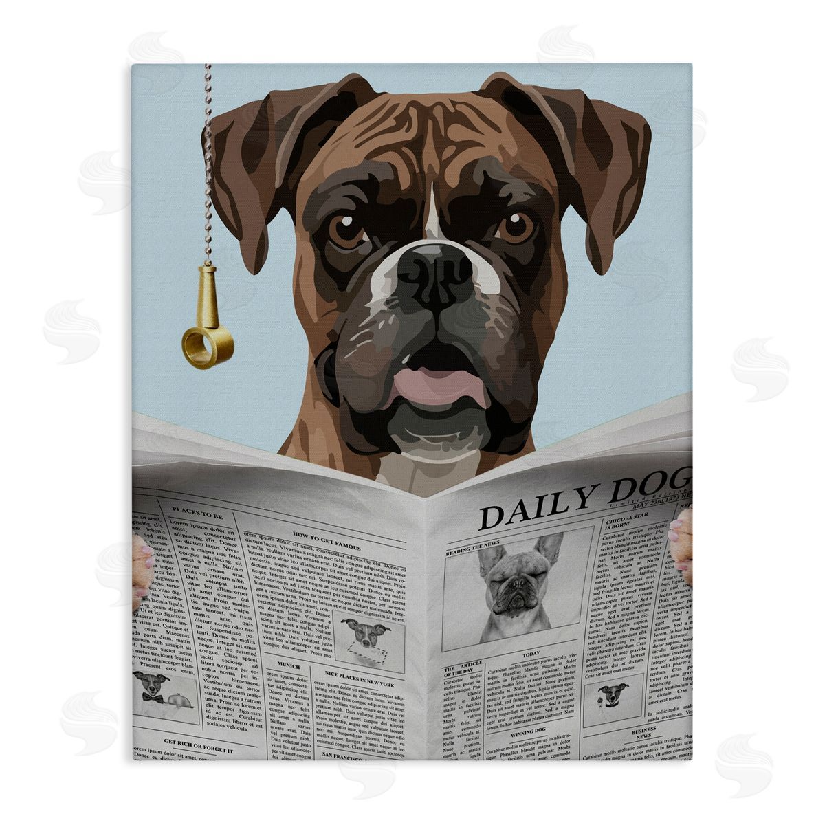 Jesse Keith Boxer News Bathroom Humor Canvas Wall Art Print
