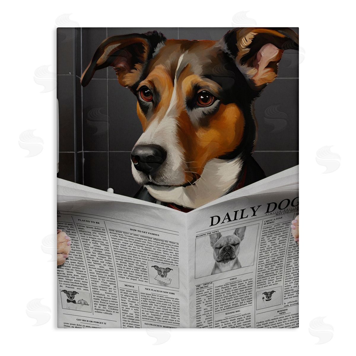 Jesse Keith Daily Poochie Bathroom Humor Canvas Wall Art Print