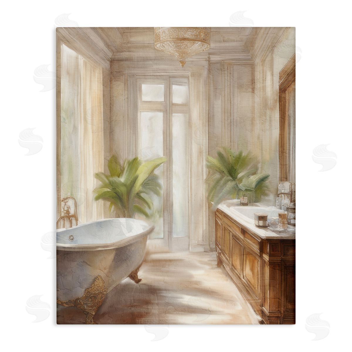 Kim Allen Serenity Bath Bathroom Painting Canvas Wall Art Print