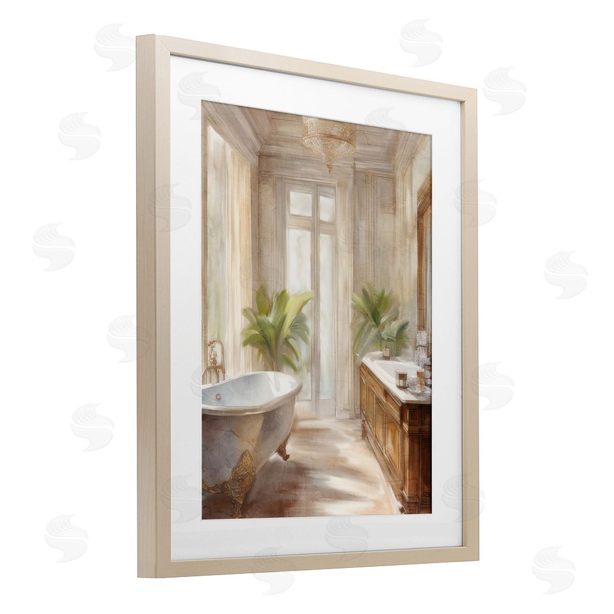 Kim Allen Serenity Bath Bathroom Painting Canvas Wall Art Print