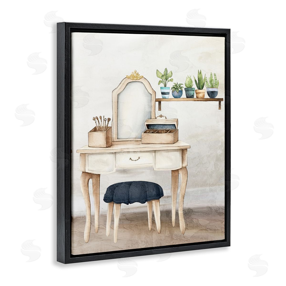 Kim Allen Blue Tub Bathroom Vanity Canvas Wall Art Print