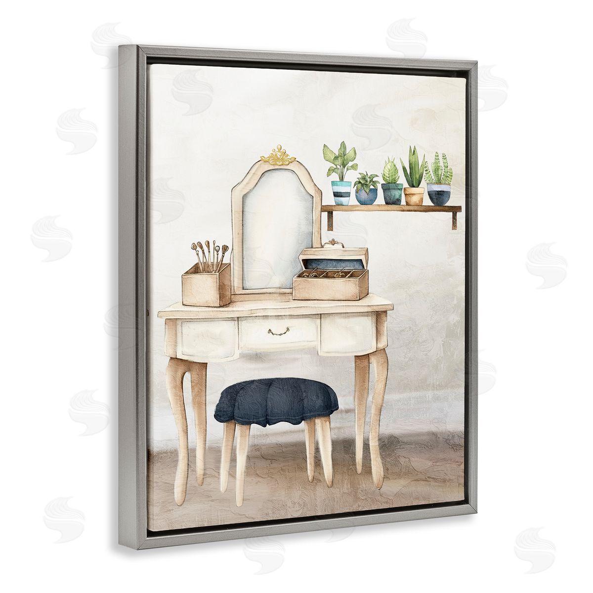 Kim Allen Blue Tub Bathroom Vanity Canvas Wall Art Print