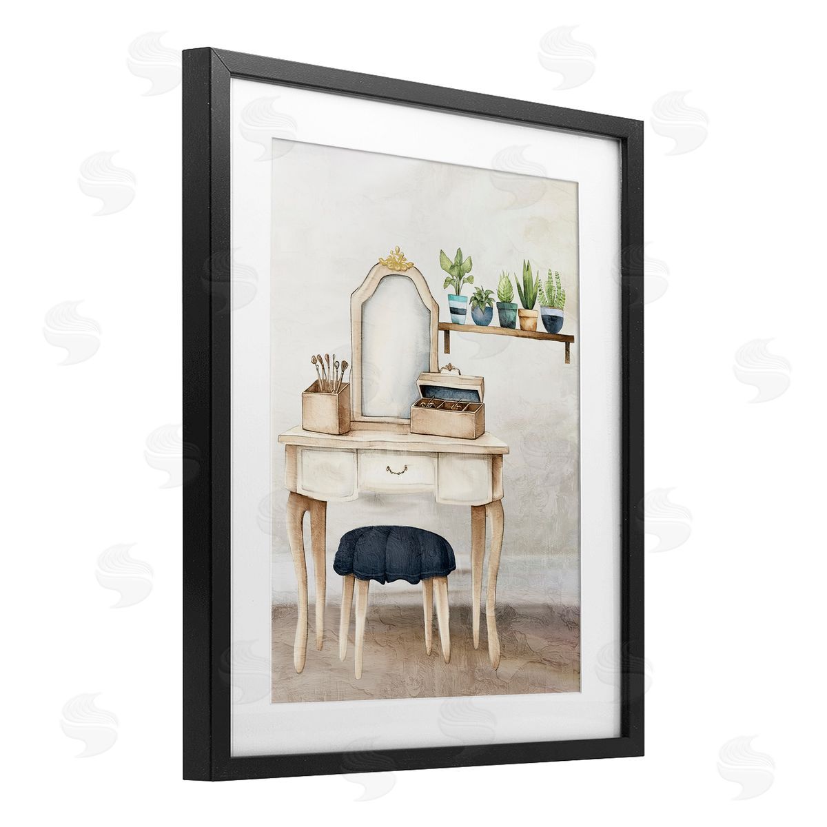 Kim Allen Blue Tub Bathroom Vanity Canvas Wall Art Print