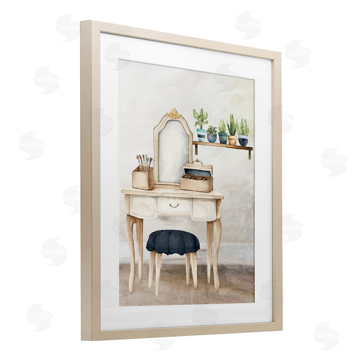 Kim Allen Blue Tub Bathroom Vanity Canvas Wall Art Print