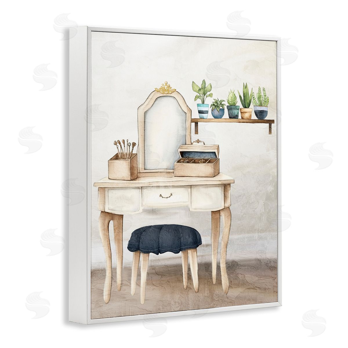 Kim Allen Blue Tub Bathroom Vanity Canvas Wall Art Print