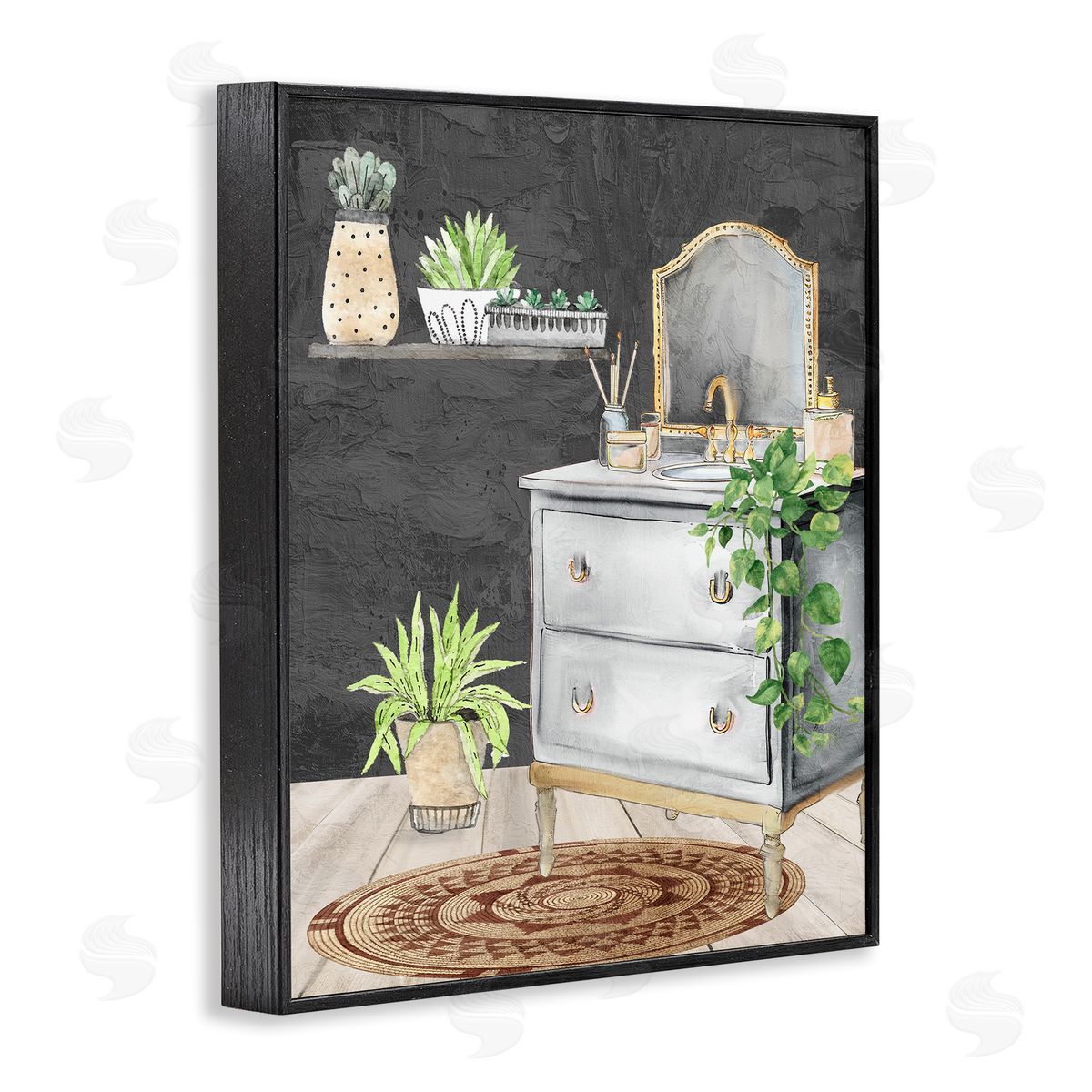 Kim Allen Relaxed Green Bath Vanity Canvas Wall Art Print