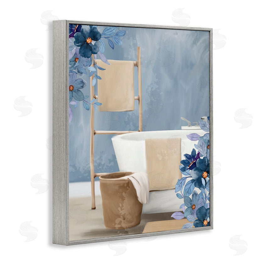 Kim Allen | Bathroom Blues Floral Scene