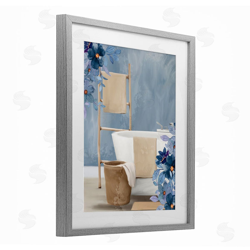 Kim Allen | Bathroom Blues Floral Scene